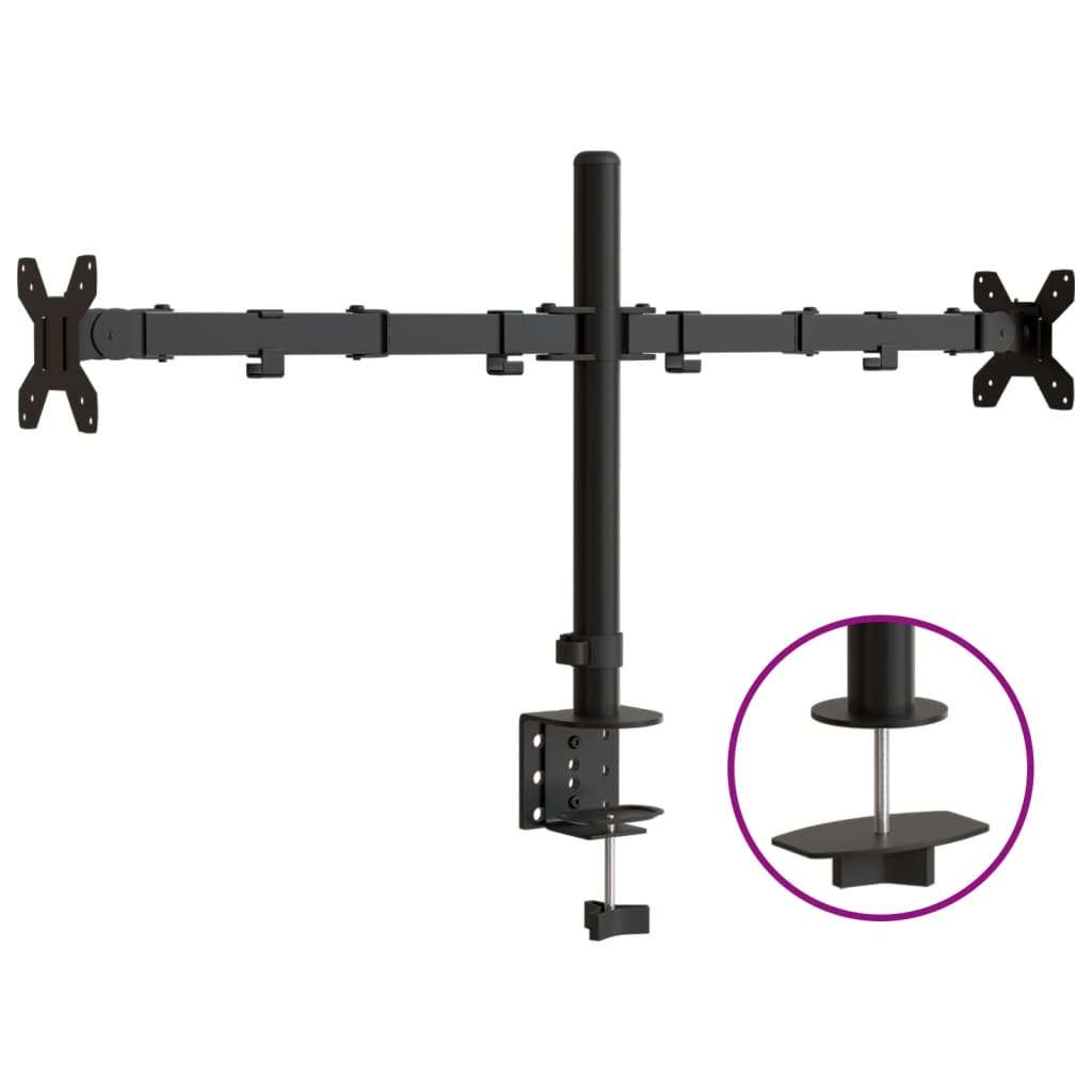 Vidaxl Monitor Standard Double Vesa 75 100 mm stål svart