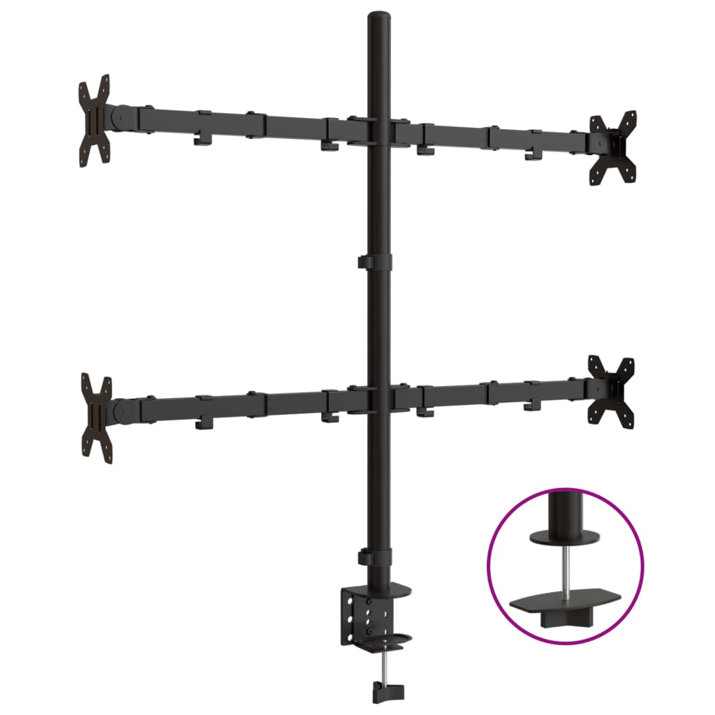 Vidaxl Monitor Bracket Vesa 75 100 mm schwarzer Stahl