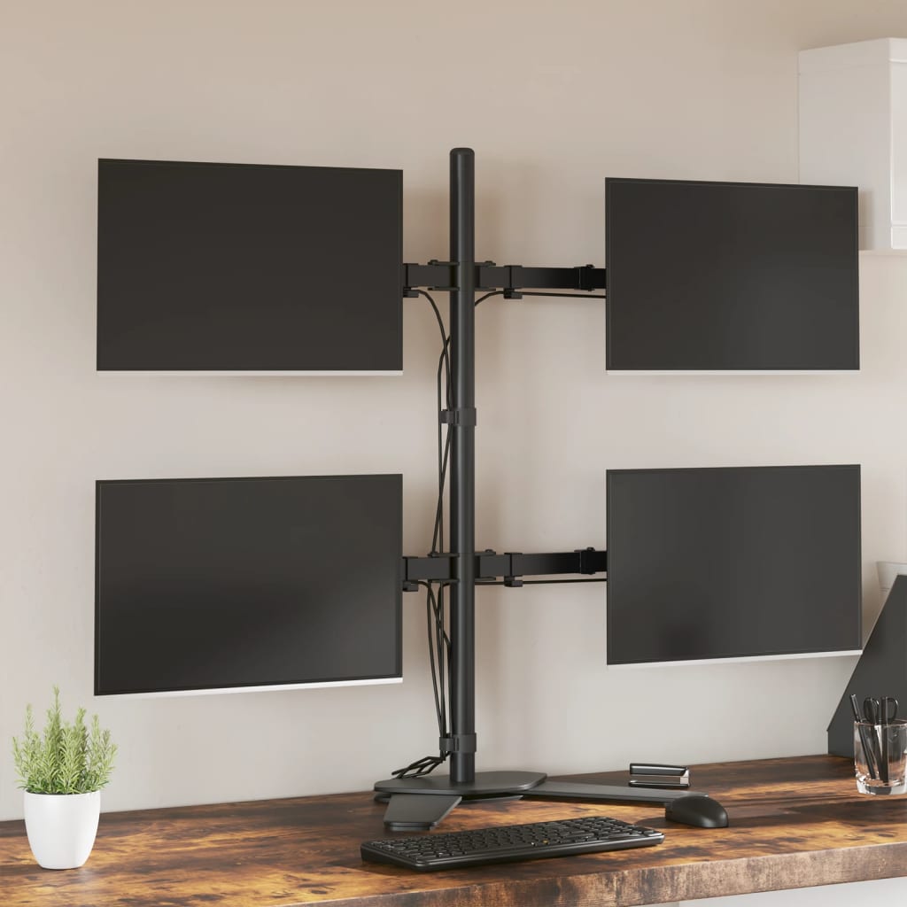 Support de moniteur Vidaxl Vesa 75 100 mm en acier noir