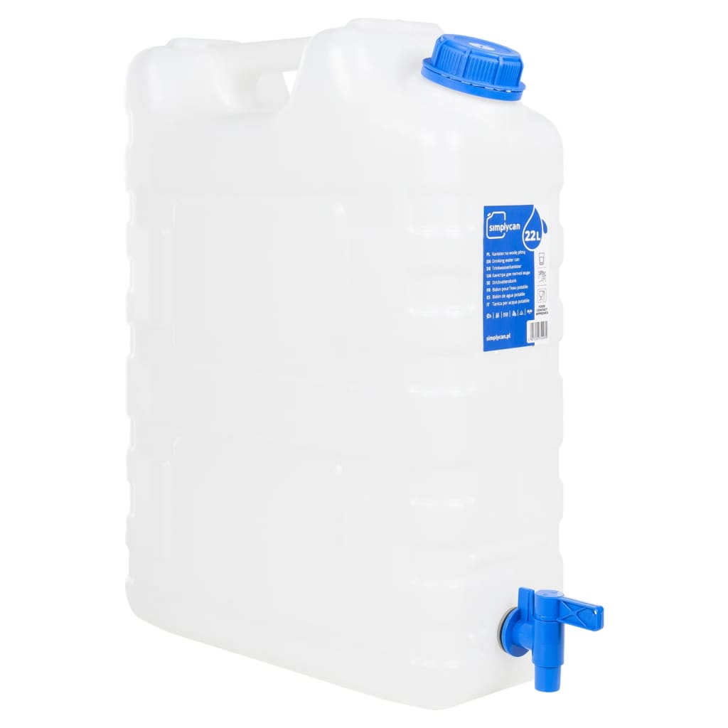 Vidaxl Water tank with tap 20 l plastic transparent