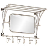 Vidaxl Luggage Rack con perchas de ropa y aluminio de montaje de pared espejo