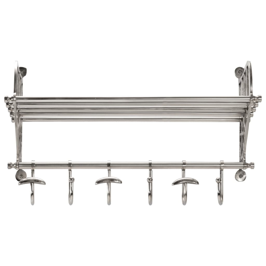 Vidaxl Rack de equipaje con perchas de ropa Montaje de pared de aluminio