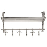 Vidaxl Rack de equipaje con perchas de ropa Montaje de pared de aluminio