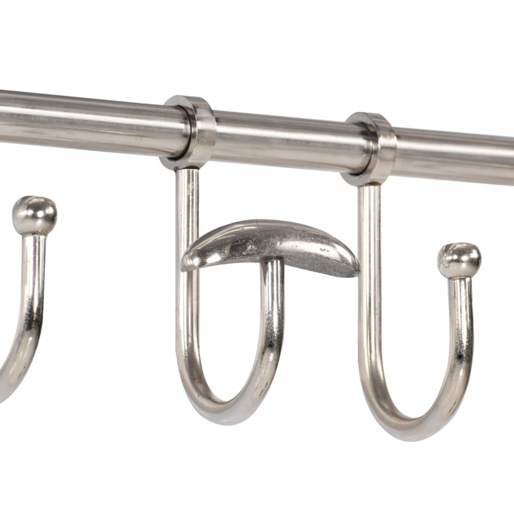 Vidaxl Rack de equipaje con perchas de ropa Montaje de pared de aluminio