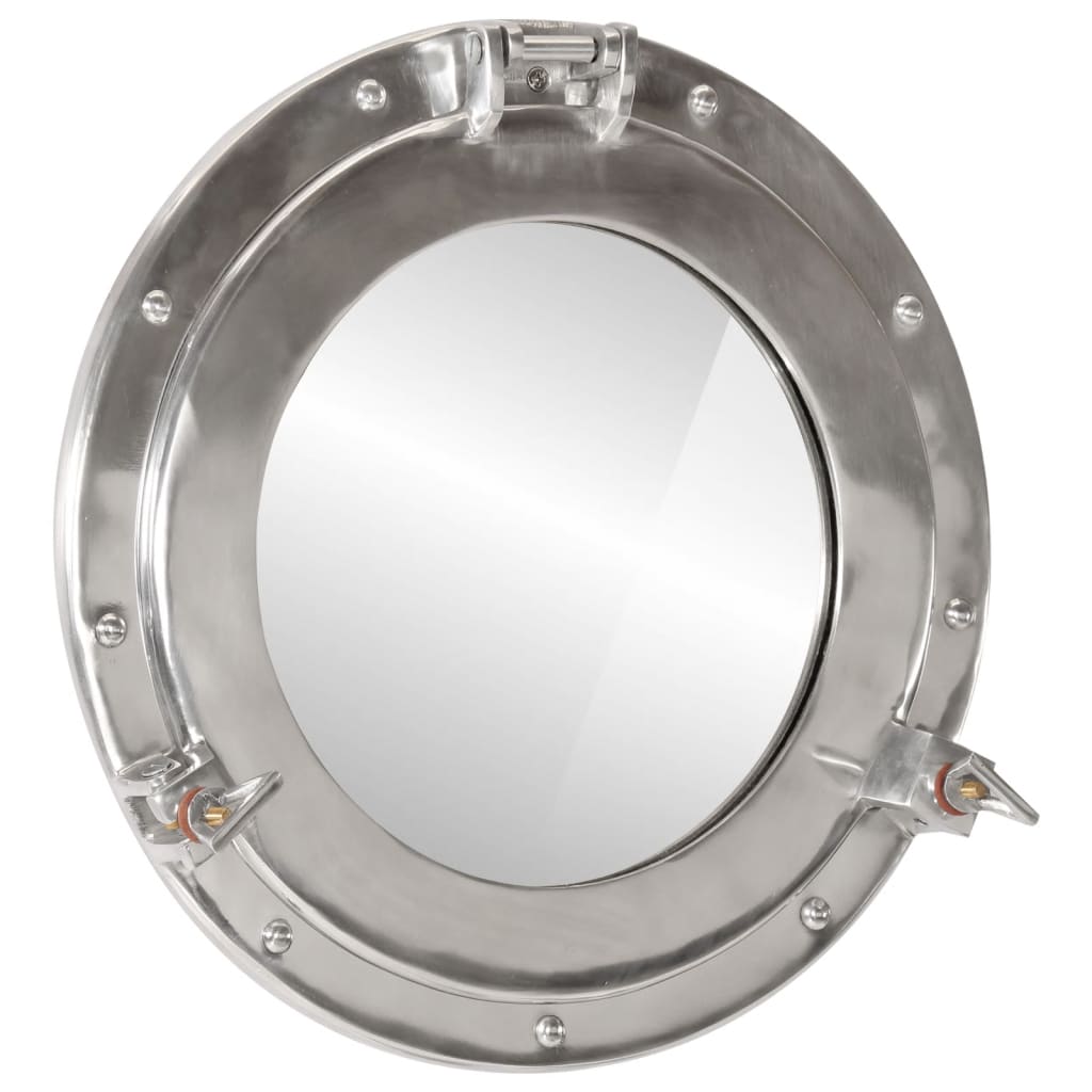 Vidaxl Mirror de pared Patrijspoort Ø38 cm de aluminio y vidrio