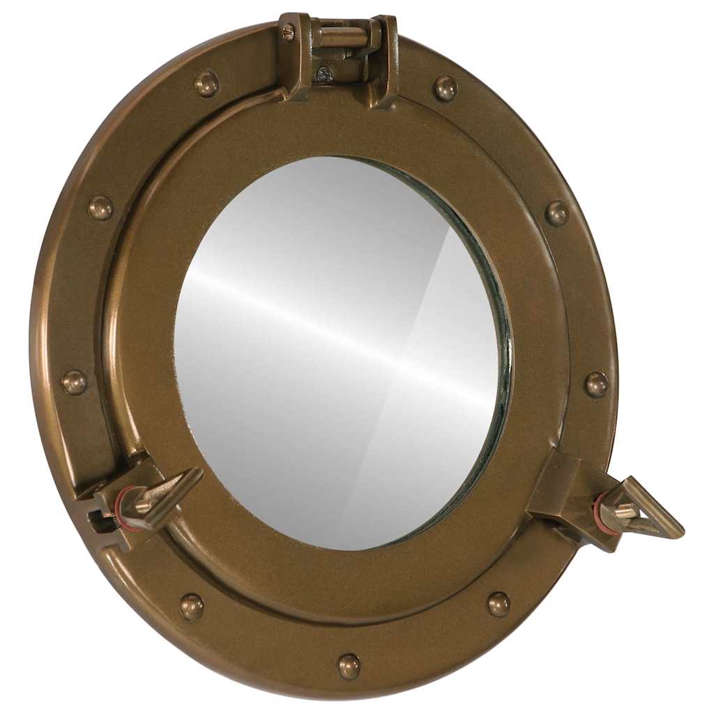 Vidaxl wandspiegel patrijspoort ø30 cm aluminium en glas