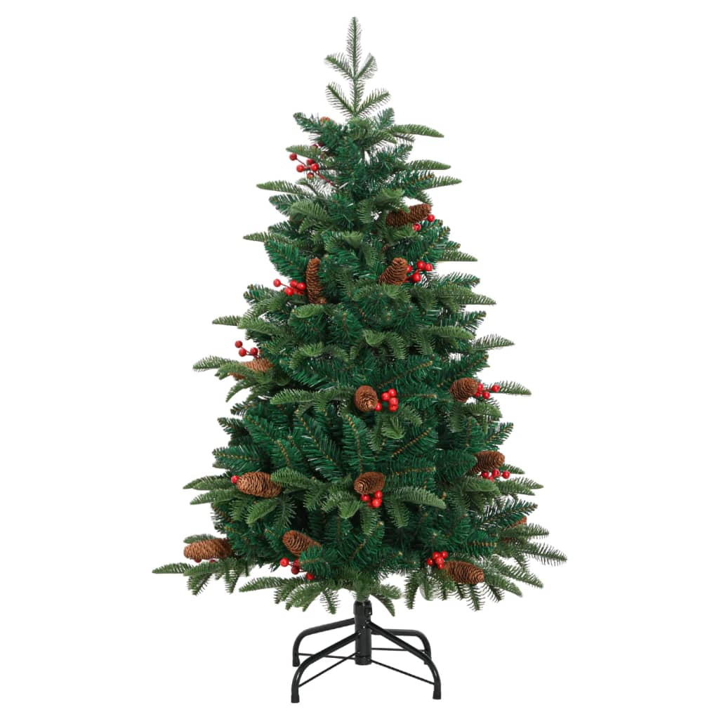 Vidaxl Kunstkerstboom con conos de pino y bayas de bisagras de 120 cm