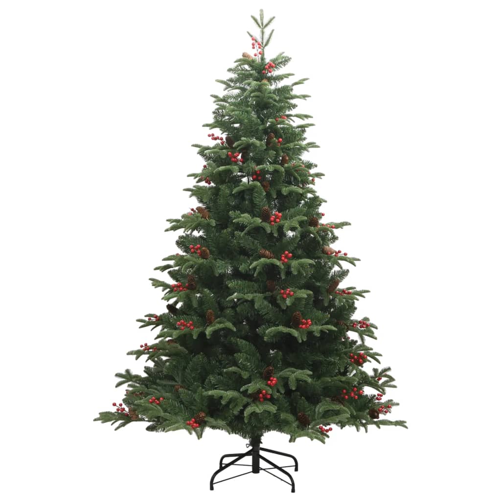 Vidaxl Kunstkerstboom s tečaji borove stožce in jagode 180 cm