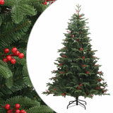 Vidaxl künstlicher Weihnachtsbaum mit Scharnieren, Tannenzapfen und Beeren, 240 cm