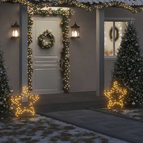 VidaXL Weihnachtsbeleuchtungsstern mit Erdspießen 80 LEDs 60 cm