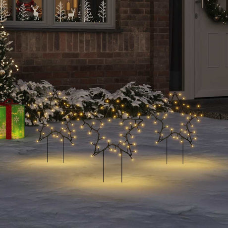 VidaXL Weihnachtsbeleuchtung Stern 3 Stk. mit Erdspießen 50 LEDs 29 cm