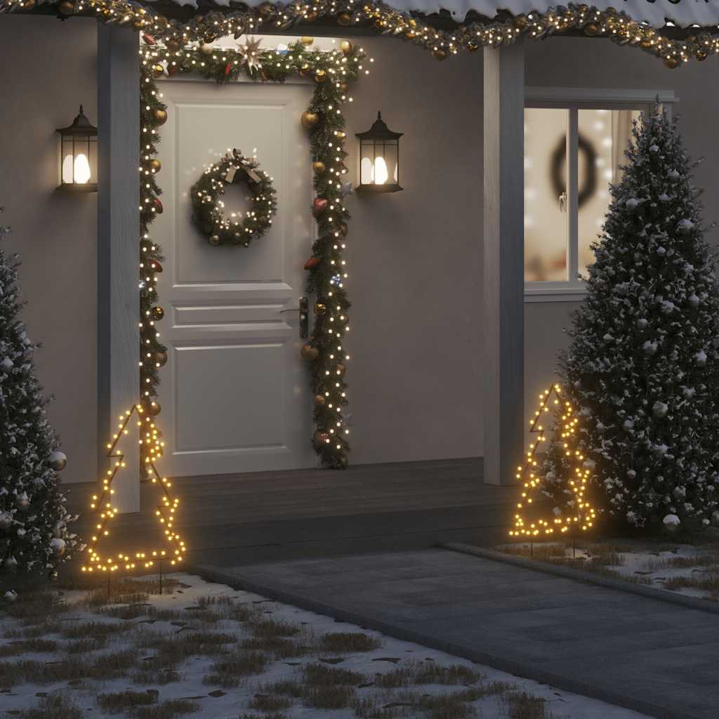 VidaXL Weihnachtsbeleuchtung Weihnachtsbaum mit Erdspießen 80 LEDs 60 cm