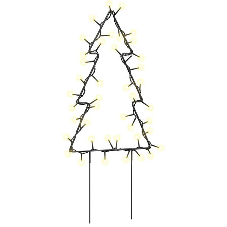 VidaXL Weihnachtsbeleuchtung Weihnachtsbaum 3 Stk. mit Erdspießen 50 LEDs 30 cm