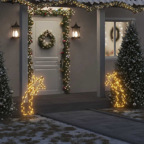VidaXL Weihnachtsbeleuchtung Meteor mit Erdspießen 115 LEDs 89 cm