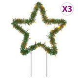 VidaXL Weihnachtsbeleuchtung Stern 3 Stk. mit Erdspießen 50 LEDs 29 cm