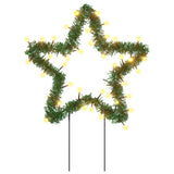 VidaXL Weihnachtsbeleuchtung Stern 3 Stk. mit Erdspießen 50 LEDs 29 cm
