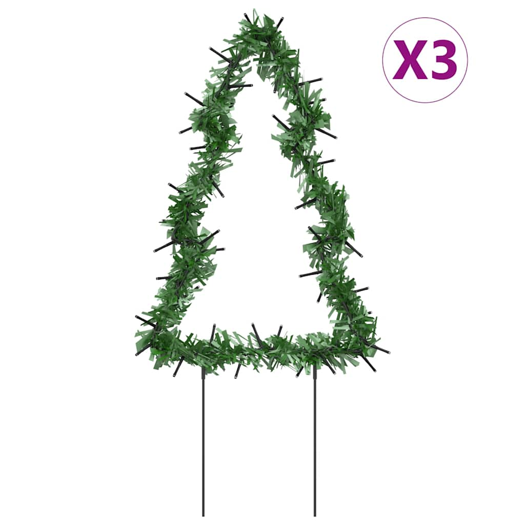 Vidaxl Weihnachtsbeleuchtung Weihnachtsbaum 3 Sts mit gemahlenen Stiften 50 LEDs 30 cm