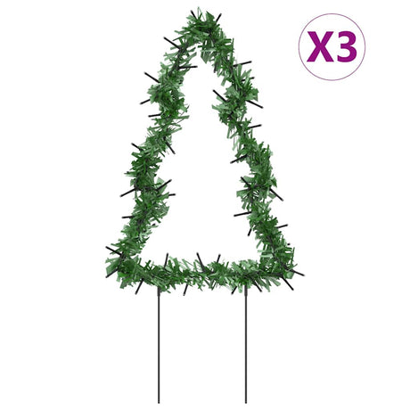 VidaXL Weihnachtsbeleuchtung Weihnachtsbaum 3 Stk. mit Erdspießen 50 LEDs 30 cm