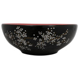 Vidaxl opzetwasbak rond φ41x14 cm keramiek zwart en rood