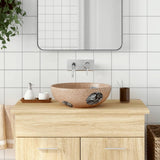 Vidaxx Aufsatzwaschbecken rund φ41x14 cm Keramik braun und blau