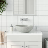 Vidaxx Aufsatzwaschbecken rund φ41x14 cm Keramik grau