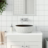 VidaXL Aufsatzwaschbecken rund Φ41x14 cm Keramik schwarz und grau
