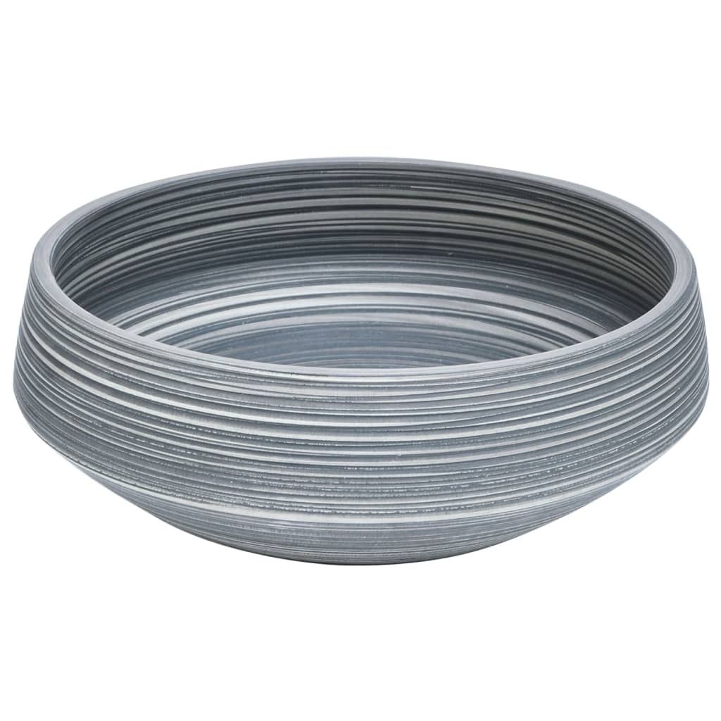 Vidaxx Aufsatzwaschbecken rund φ41x14 cm Keramik grau