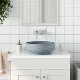 Vidaxx Aufsatzwaschbecken rund φ41x14 cm Keramik grau