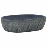VidaXL Aufsatzwaschbecken oval 47x33x13 cm Keramik schwarz und grau