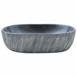 VidaXL Aufsatzwaschbecken oval 47x33x13 cm Keramik schwarz und grau