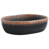 Vidaxx Aufsatzwaschbecken oval 47x33x13 cm Keramik schwarz und orange