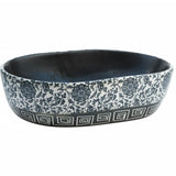 Vidaxx Aufsatzwaschbecken oval 47x33x13 cm Keramik schwarz und blau