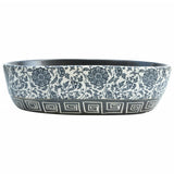Vidaxx Aufsatzwaschbecken oval 47x33x13 cm Keramik schwarz und blau