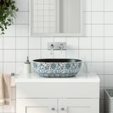 Vidaxx Aufsatzwaschbecken oval 47x33x13 cm Keramik schwarz und blau