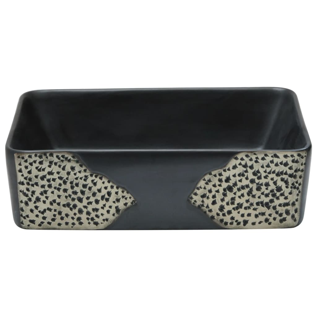 Vidaxx Aufsatzspüle rechteckig 46x35,5x13 cm Keramik schwarz