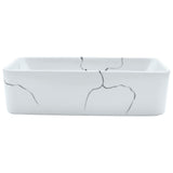 Vidaxx Aufsatzspüle rechteckig 46x35,5x13 cm Keramik weiß