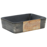 Vidaxx Aufsatzwaschbecken rechteckig 46x35,5x13 cm Keramik schwarz und braun