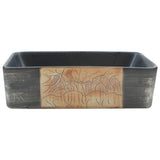 Vidaxx Aufsatzwaschbecken rechteckig 46x35,5x13 cm Keramik schwarz und braun