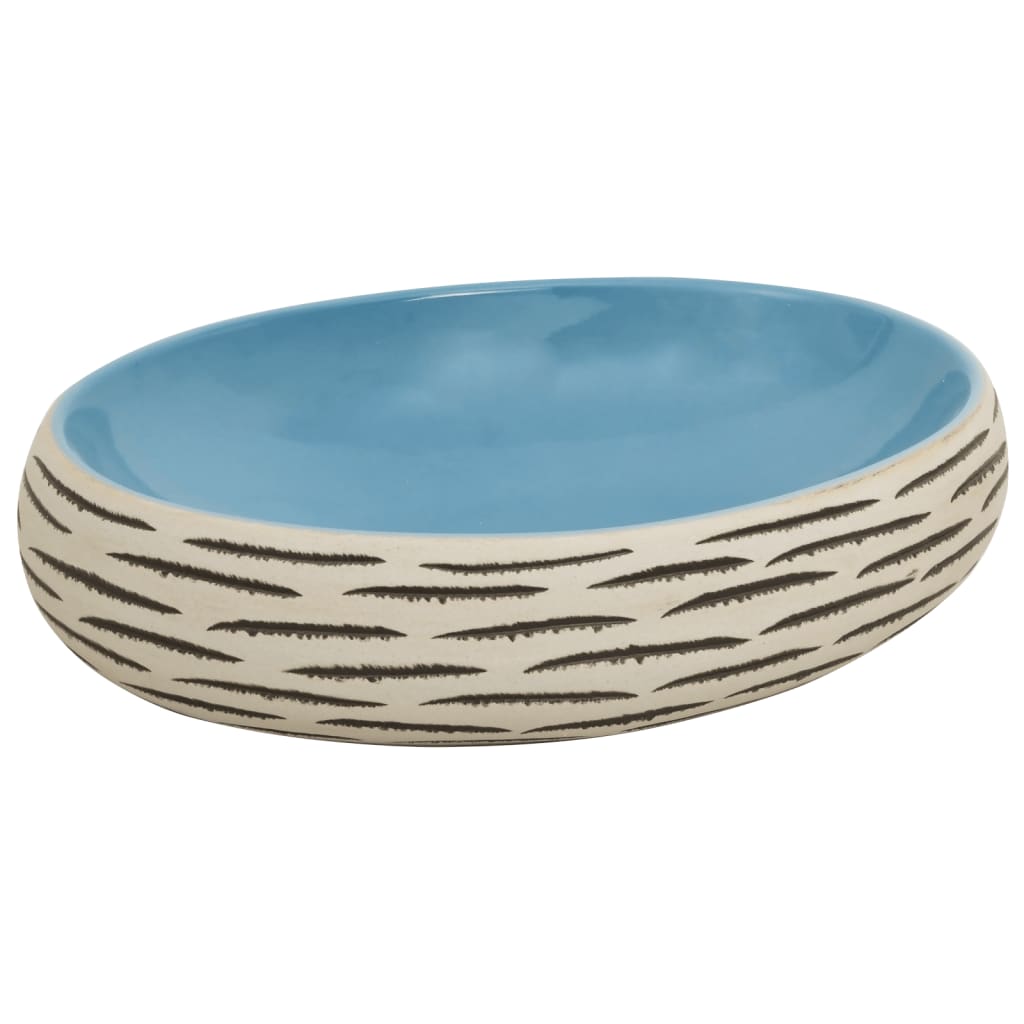 Vidaxx Aufsatzwaschbecken oval 59x40x15 cm aus Keramik mehrfarbig