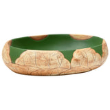 Vidaxx Aufsatzwaschbecken oval 59x40x15 cm Keramik grün und braun