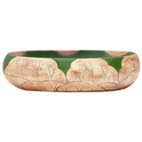 Vidaxx Aufsatzwaschbecken oval 59x40x15 cm Keramik grün und braun