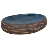 Vidaxx Aufsatzwaschbecken oval 59x40x15 cm Keramik braun und blau