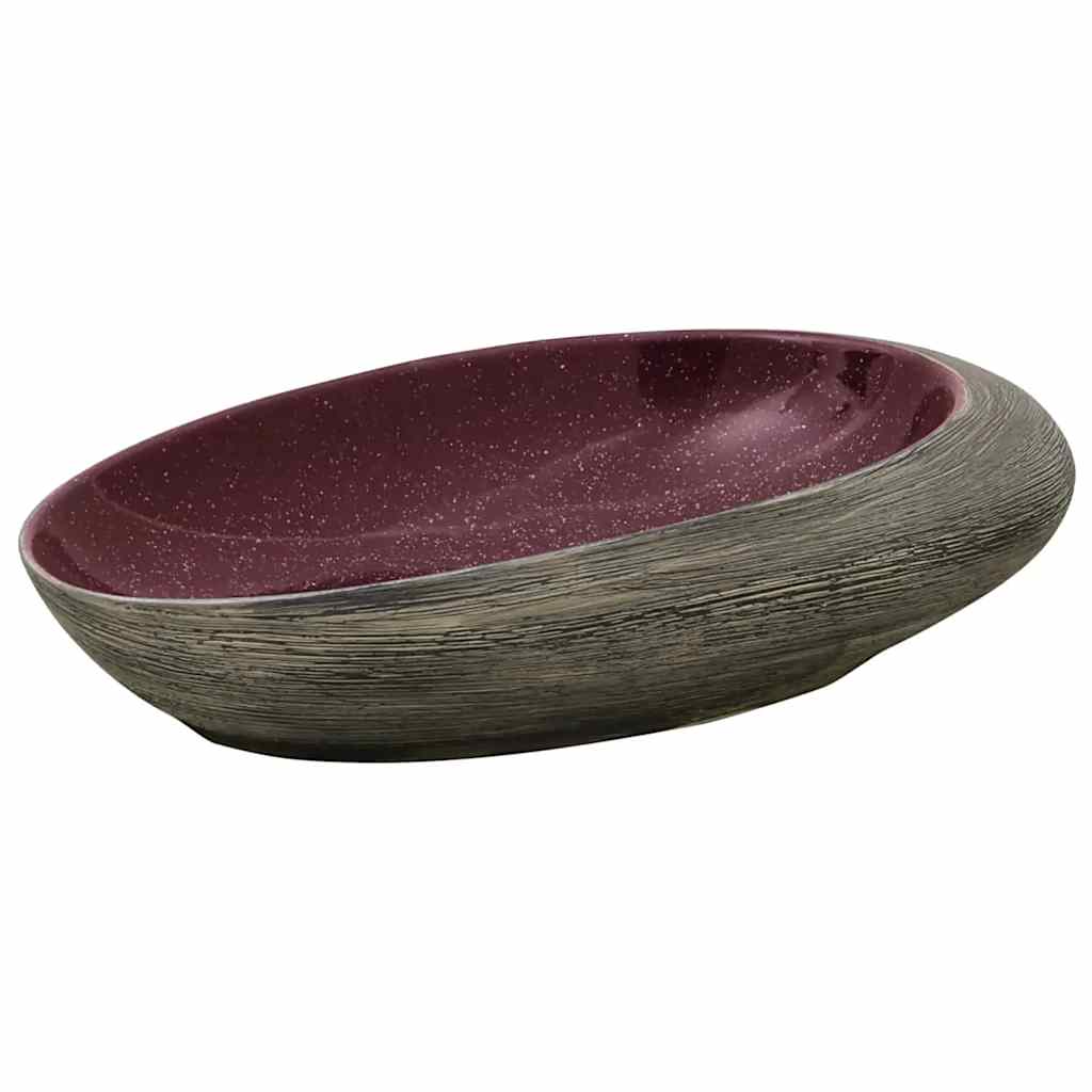 Vidaxx Aufsatzwaschbecken oval 59x40x14 cm Keramik Lila und Grau