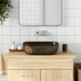 Vidaxx Aufsatzwaschbecken rechteckig 48x37,5x13,5 cm Keramik schwarz