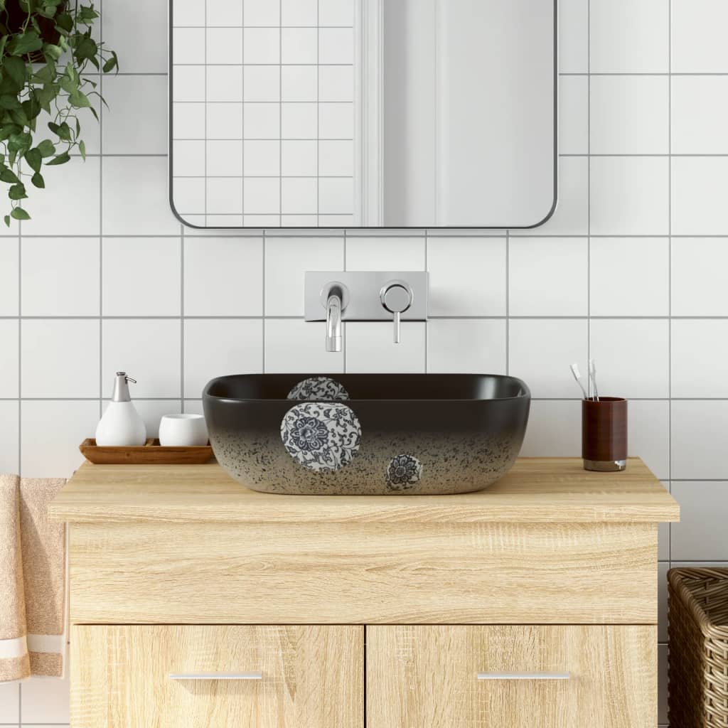 Vidaxx Aufsatzspüle rechteckig 48x37,5x13,5 cm Keramik Mehrfarbig