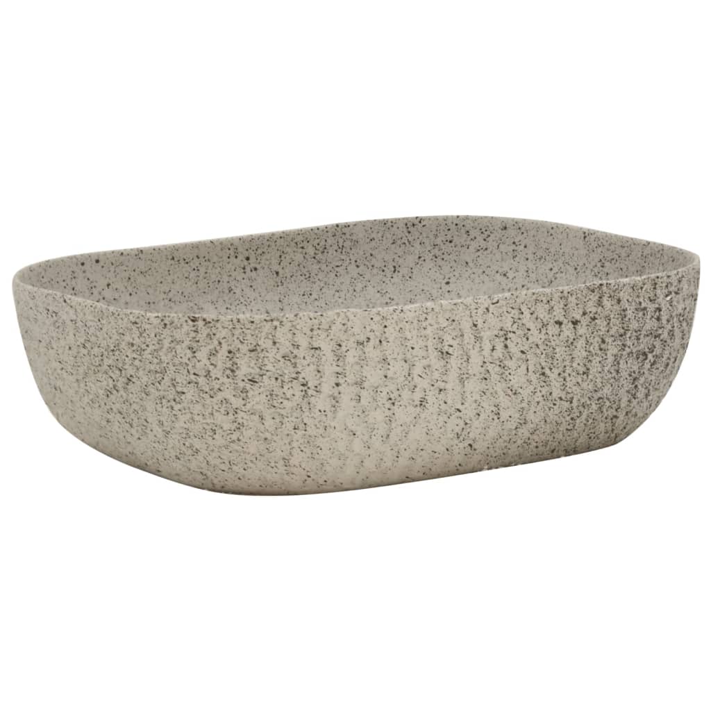 Vidaxx Aufsatzwaschbecken rechteckig 48x37,5x13,5 cm Keramik grau