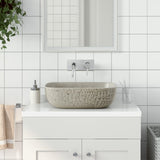 Vidaxx Aufsatzwaschbecken rechteckig 48x37,5x13,5 cm Keramik grau