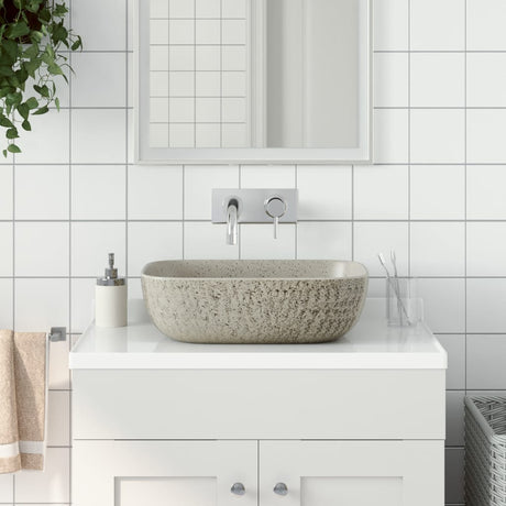Vidaxx Aufsatzwaschbecken rechteckig 48x37,5x13,5 cm Keramik grau