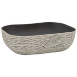 Vidaxx Aufsatzwaschbecken rechteckig 48x37,5x13,5 cm Keramik Grau und Schwarz