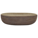 Vidaxx Aufsatzwaschbecken oval 59x40x14 cm aus Keramik sandfarben und braun